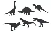 DINOSAUR/ DINOSAURS (ALL DIFFERENT) SILHOUETTE DIE CUT/ CUTS "LET THEM ROAR"