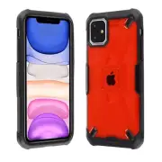 Honeycomb PC Hard Back W/Black TPU Bumper Case for iPhone 13 Pro Max 6.7" RED