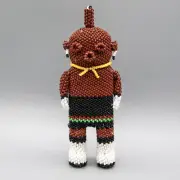 NATIVE AMERICAN BEADWORK-BEADED MUDHEAD KACHINA by FERRELL ZEENA-HOPI