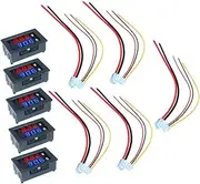BESTOYARD 5Pcs Dual Color Display Voltage Accurate Digital Voltmeter Ammeter with Reverse Connection Protection for Car Battery Monitoring and Power Supply