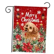 Christmas Golden Doodle Garden Flag Merry Christmas Dog Yard Flag xmas-doodle