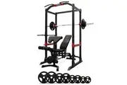 Reeplex Heavy Duty Power Rack + Bench + 120kg Barbell Weight Plate Set
