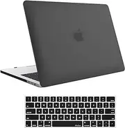 ProCase MacBook Pro 15 Case 2019 2018 2017 2016 Release A1990/A1707, Hard Case Shell Cover and Keyboard Cover for Apple MacBook Pro 15" (2019/2018/2017/2016) with Touch Bar and Touch ID –Black