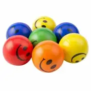 6.3cm Smile Face Foam Ball Squeeze Stress Ball Relief Toy Soft Ball 4pcs