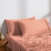 Dreamaker Twin Pack Australian King Size Microfiber Pillowcase, Ultra Soft Pre Washed Microfibre Bedding, 2 Pillowcases, 48 x 73cm, Pink Clay