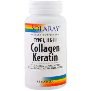 Solaray, Collagen Keratin with Alpha Lipoic Acid & Hyaluronic Acid, 60 Capsules