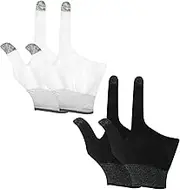 GAROZATION 2 Pairs Breathable Gaming Gloves Touch Screen Finger Gloves for Gamers Comfortable Skin Friendly Design for Mobile Gaming More