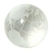Clear WORLD MAP GLOBE Etched Glass Marble 30mm (1.25")