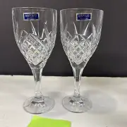 2 Kinshire clear crystal stemware Waterford Marquis Water Goblet 8" NEW! Rare