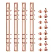 6 Holes Ring Binder, A5 Notebook 20mm Binder Mechanisms, Rose Gold, 4 Set