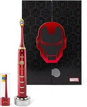 evo IRM-1 Iron Man Rechargeable Sonic Toothbrush, Marvel Electric Toothbrush for Adults, Soft Brushes for Adults with 2-Minute Timer, Replacement Heads & Charger Included