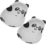 Vaguelly 2PCS Set Creative Panda Ceramic Sauce Dishes Set Cut Shape Appetizer Plates for Dipping Seasoning and Condiments Versatile Use for Hotels Restaurants and Home