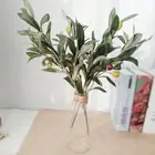 Artificial Fake Olive Leaves Olive Tree Branches Green Leaf Plants Home Deco.j0