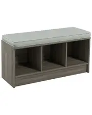 ClosetMaid Cubeicals 3-Cube Storage Bench with Grey Cushion
