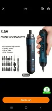 3.6V Cordless Screwdriver USB Rechargeable Small Electric Power Screwdriver Set