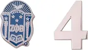 [Desert Cactus] Zeta Phi Beta Lapel Pin ZPB Zetas D9 Divine 9 Cross Over Initiation Enamel Fraternity Formal Wear Blazer Jacket (Line Number Pin Set - #4), Metal, no gemstone