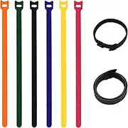 Xinthail 12 Inch 60 Pcs Adjustable Cable Ties Set for Cable Management - Reusable Hook and Loop Fasteners, Suitable for Home, Office, and Garage Use (Multi-colors)