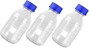 HAWILLOSCH 3Pcs Glass Reagent Bottles Wide Mouth Sealing Chemical Sample Bottles for Laboratory Use Glass Containers
