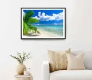 Seashore Overlooking The Palm Tree Poster Premium Quality Choose your Size
