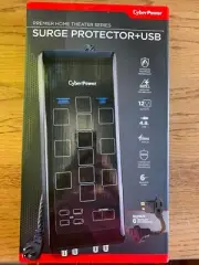 SURGE PROTECTOR 2880Joules w/ USB Charging 6' cord CyberPower w/ 6" extender