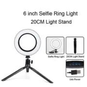 Ring Light LED Selfie 6 Inch 16cm 20cm Stand Tripod Desktop Dimmable Photo