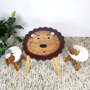 Kids Wooden Table + 2 Stools Set Children's Furniture