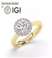 Round Solitaire Labgrown Diamond Engagement Ring 18k Yellow Gold 1.20 Ct D VVS2