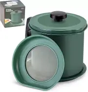 Bacon Grease Container with Strainer- 1.3 L or 5.2 Cup Iron Kitchen Oil Storage