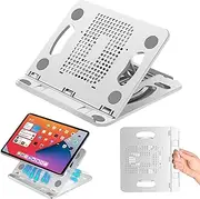UOEPOWA Tablet Stands, Radiator Tablet Holder with Enhanced Stable Base, Adjustable Support, Compatible with Most Ipads, and iPhones, Notebooks, Etc (White)