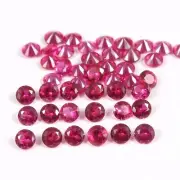 3x3 MM Natural Enhanced Flawless Mozambique Pigeon Red Ruby Round Cut Lot