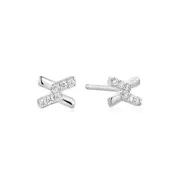 Ania Haie Silver Cross Cubic Zirconia Studs