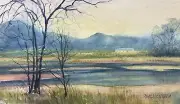5.5x8.5” Original Pamela Wilhelm Watercolor Reminds Me Of Salinas Watershed