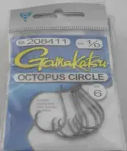 Gamakatsu 208411 1/0 6CT Octopus Circle Hooks Offset Point