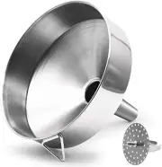 Super Large Stainless Steel Large Funnel with Detachable Strainer/Filter for Coo