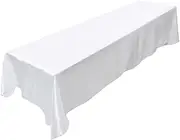 Rectangle-Shaped Table Cover, 145x320cm Tablecloth, Stain-Resistant for Banquet, Wedding, Party Decor - Cute Home Decor (White)