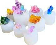 Mulukaya 8Pcs Growing Crystal Quartz Rock Epoxy Resin Silicone Molds Crystal Stone Gravel Casting Molds Jewelry Making Tools for Craft Keychain Necklace Earring Project
