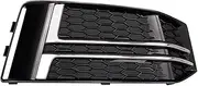 Compatible For Audi A4 A4L Sports Version 2017 2018 2019 Fog Light Cover Vent Car Grille Auto Front Bumper Driving Lamp Frame(1PCS right side)