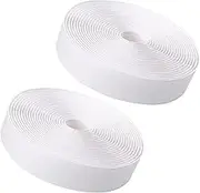 DOITOOL 5M White Hook Loop Adhesive Tapes Durable Fastening Tape for Custom Cable Management Easy to Install Multi Purpose for Electronics Furniture