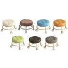 Rolling seat rolling stool rounded foot footrest with wheel PU for living room