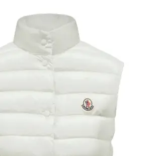 【MONCLER】女款 品牌LOGO 白色按扣羽絨背心(1號USA-S、2號USA-M、3號USA-L、4號USA-XL)