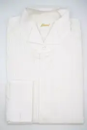 NEW BRIONI Dress Tuxedo SHIRT 100% Cotton Size 15.75 Us 40 Eu (ARA717)