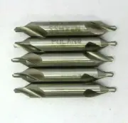 #4 HSS 60° Combined Drill & Countersink, Lot of 5, Made in Poland, Brand New