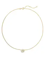Tory Burch Kira Double T Circle Pendant Necklace in Silver & 18K Gold Plated, 16