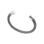 Sterling Silver Mexican Torque Flexible Mesh 37.7g 8mm 925 hallmarked 8.0 Inches