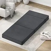 STARRY EUCALYPT Folding Mattress 190cm x 79cm x 10cm Sofa Lounge Mat Pad with Removable Cover Tri-Foldable Mattress Floor Bed Portable Camping Bed