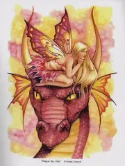 DRAGON FAE PINK FAERIE Fairy Art Print Selina Fenech 8.5X11 faery