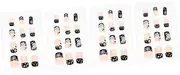 FRCOLOR Easy Apply Christmas Full Cover Nail Tips Adhesive Artificial Nails Patches Set