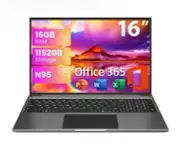 16 Inch Screen with 16GB RAM, 1TB Storage FHD IPS 1920x1200 Display 12th N95 CPU