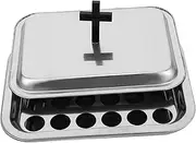 GLEAVI 1 Set Communion Tableware Tray Ceremony Supplies Serving Plate with Lid Offering Plates for Church Bread Plate First Communion Supplies Church Supplies Silver Stainless Steel