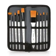 10Pcs Art Painting Brushes Set Acrylic Oil Watercolor Artist Nylon Paint Brush With Bag Art Supplies Stationery